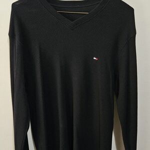 Black V-Neck Sweater Tommy HILFIGER Mens XL